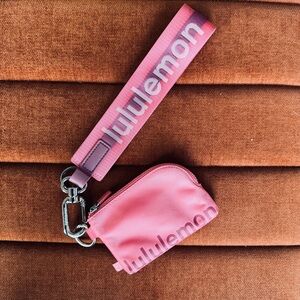 Lululemon never lost keychain and clippable card pouch in pink